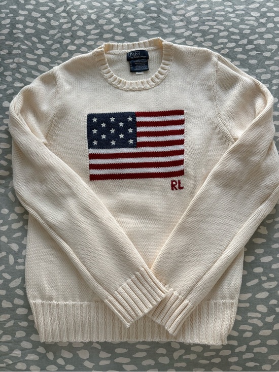 Polo Ralph Lauren Sweaters - Ralph Lauren Cream American Flag Sweater